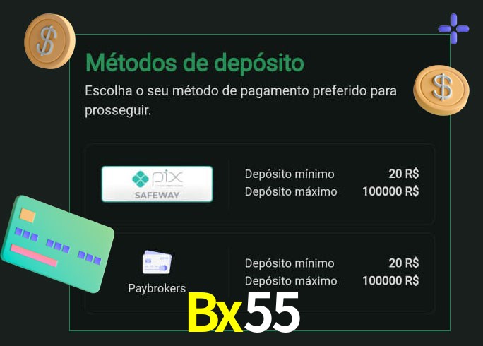 O cassino Bx55 oferece uma grande variedade de métodos de pagamento